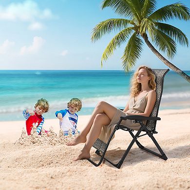Rattan Reclining Folding Chair