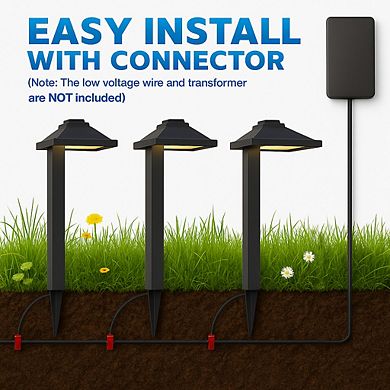 6 pack LED Low Voltage Landscape Path Light 12V, Bright Waterproof Outdoor Pathway Light for Walkway