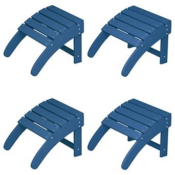 4 HDPE Adirondack Ottoman Footrest, Weather Resistant Outdoor Footstool for Adirondack Chairs,Porch