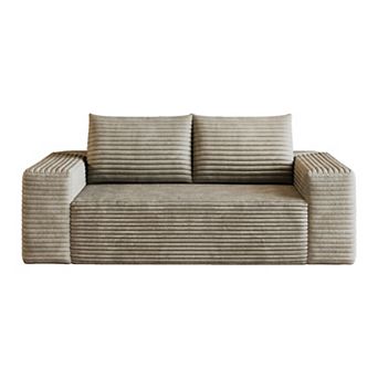 GOODSILO Corduroy Fabric Deep Seat Loveseat Sofa for Living Room and Bedroom