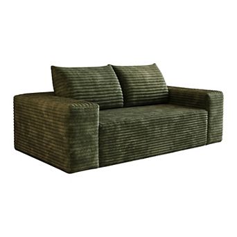 GOODSILO Corduroy Fabric Deep Seat Loveseat Sofa for Living Room and Bedroom