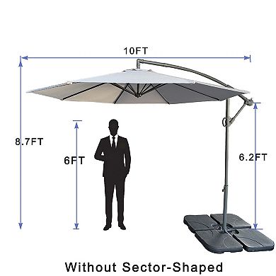 WOW PIONEER 10ft Offset Patio Umbrella with Easy Tilt Adjustment and Crank Mechanism