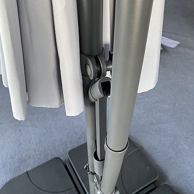 WOW PIONEER 10ft Offset Patio Umbrella with Easy Tilt Adjustment and Crank Mechanism