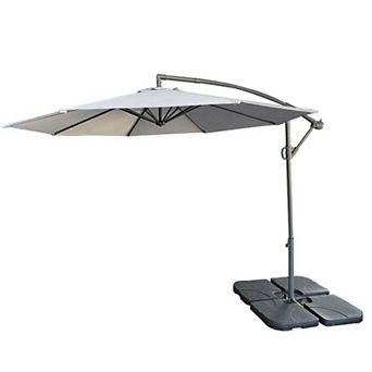 WOW PIONEER 10ft Offset Patio Umbrella with Easy Tilt Adjustment and Crank Mechanism