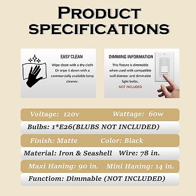 1-Light 7'' Modern Farmhouse Natural Capiz Seashell Single Pendant Light Coastal Cylinder