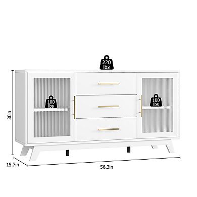 Glass Changhong Glass Sideboard 56 Inches