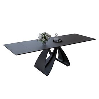 Modern Expandable Dining Table - 63" to 94.5" Extendable Dining Room Table for 6-12