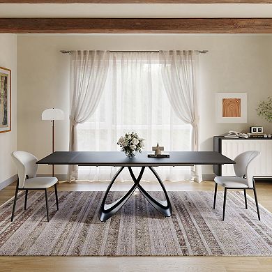 Modern Expandable Dining Table - 63" to 94.5" Extendable Dining Room Table for 6-12