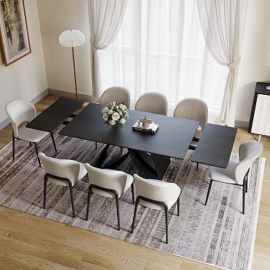 Modern Expandable Dining Table - 63" to 94.5" Extendable Dining Room Table for 6-12