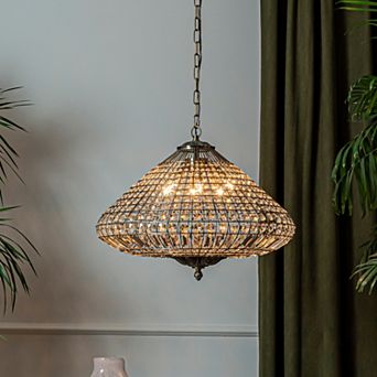 24'' Wide 6-Light Retro French Handcrafted Bird Cage Crystal Chandelier in Antique Bronze