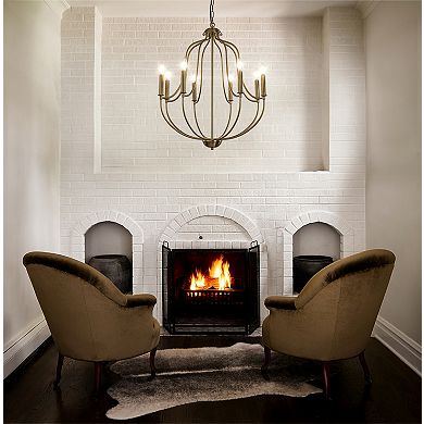 26'' 8-Light Modern Brass Mid-Century Modern Candelabra Chandelier Vintage Candle Pendant Light