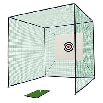 WOW PIONEER 10x10x10ft Golf Practice Net Cage with Metal Frame Hitting Net Kit