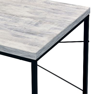 GOODSILO Industrial Style Writing Desk with Faux Concrete Top and Metal Sled Base