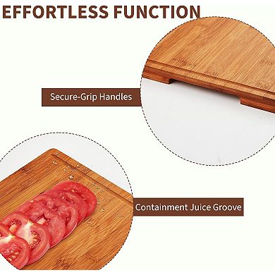 Cutting Board for Kitchen, 16x11 in, 1-in Thick Wood Chopping Board with Deep Juice Groove
