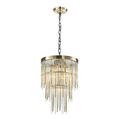 14'' Modern Glam 7-Light Antique Bronze Waterfall Chandelier Adjustable Ceiling Pendant for Bedroom