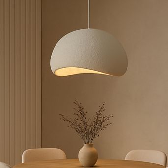 1 Lights W20 in Modern Dome Pendant Light Single Modern White Chandelier for Dining Room