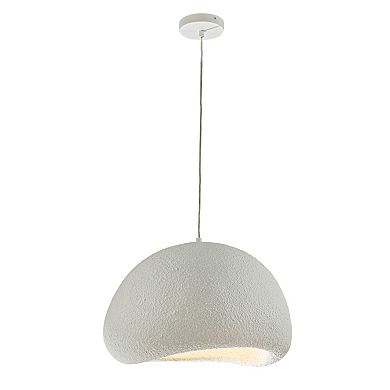1 Lights W20in Modern Dome Pendant Light Single Modern White Chandelier for Dining Room