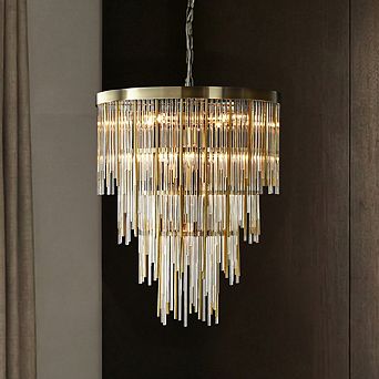 20'' Antique Bronze Modern Glam Chandelier with Adjustable Drop 9-Light Tiered Pendant