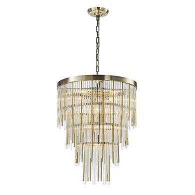 20'' Antique Bronze Modern Glam Chandelier with Adjustable Drop 9-Light Tiered Pendant