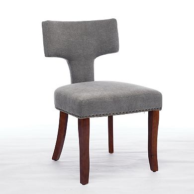 GOODSILO Modern Dining Chairs Set of Two with Curved Backrest and Upholstered Seat