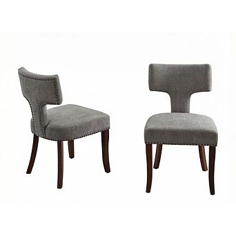 GOODSILO Modern Dining Chairs Set of Two with Curved Backrest and Upholstered Seat