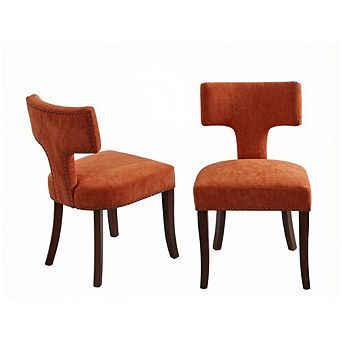 GOODSILO Modern Dining Chairs Set of Two with Curved Backrest and Upholstered Seat