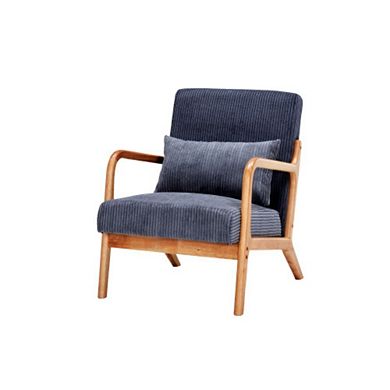 GOODSILO Mid-Century Modern Accent Arm Chair with Pillow Upholstered Solid Wood Frame