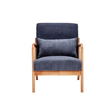 GOODSILO Mid-Century Modern Accent Arm Chair with Pillow Upholstered Solid Wood Frame