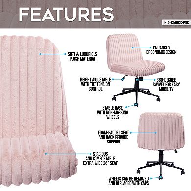 GOODSILO Pink Criss Cross Gaming Chair with Plush Upholstery and Adjustable Features