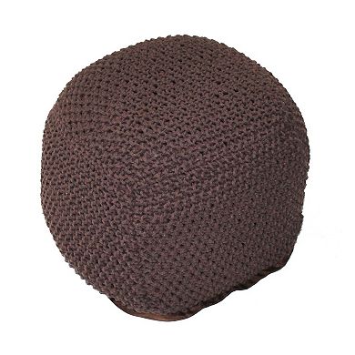 GOODSILO Semi-Round Cable Knit Cotton Pouf Ottoman Footrest Accent Seat