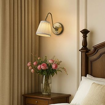 1-Light W6" Vintage Brass Battery Operated Wall Sconces Dimmable Integrated LED Rechargeable Cordles