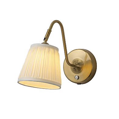 1-Light W6" Vintage Brass Battery Operated Wall Sconces Dimmable Integrated LED Rechargeable Cordles