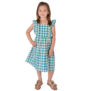 Baby Girl's Blue Plaid Pinafore Dress