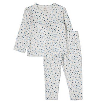 Big Kids 2 pc Boys "Blue Confetti" Pointelle Pull-On Pajama Set