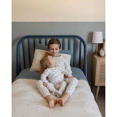 Big Kids 2 Piece Boys "Blue Confetti" Pointelle Pull-On Pajama Set