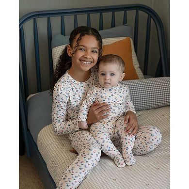Big Kids 2 Piece Girls "Candied Hearts" Pointelle Pull-On Pajama Set