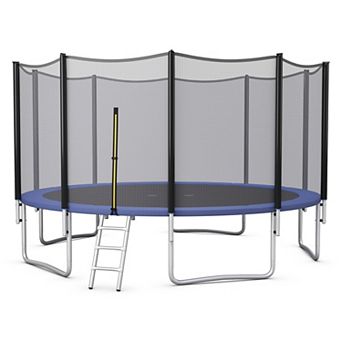 16-Foot Outdoor Trampoline Combo with Safety Net and Ladder