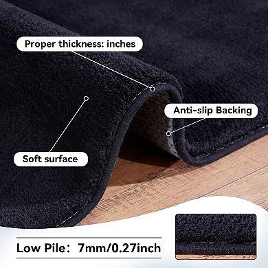 Soft Cotton Flannel Area Rug, Washable Carpet for Bedroom Living Room