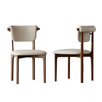 Dining Chairs Set of 2 Stylish PU Leather Upholstered Dining Room Chair