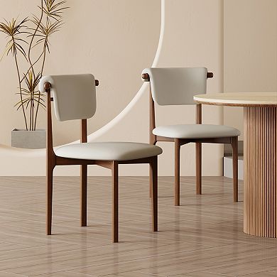 Dining Chairs Set of 2 Stylish PU Leather Upholstered Dining Room Chair