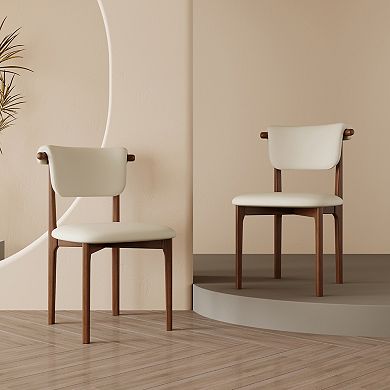 Dining Chairs Set of 2 Stylish PU Leather Upholstered Dining Room Chair