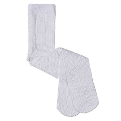 Girls Multi-Diamond Drop-Stitch Textured Cotton Rich Sweater Tights