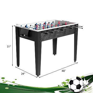 48 Inch Foosball Table with Adjustable Levelers for Home Game Room