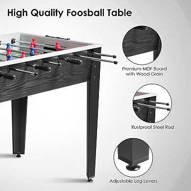 48 Inch Foosball Table with Adjustable Levelers for Home Game Room
