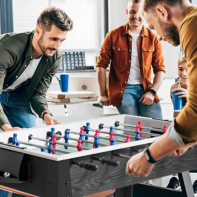 48 Inch Foosball Table with Adjustable Levelers for Home Game Room