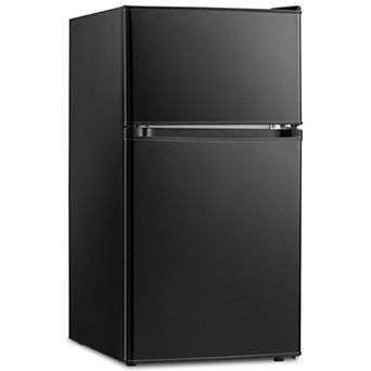 Mini Refrigerator With Freezer, 2 Door Compact Fridge With Adjustable Thermostat