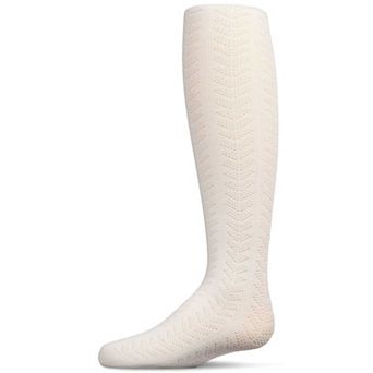 Girls Multi-Chevron Drop-Stitch Textured Cotton Blend Sweater Tights