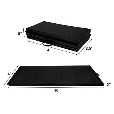 Folding Gymnastics Mat 4 x 10 Ft Thick Tumbling Exercise Pad