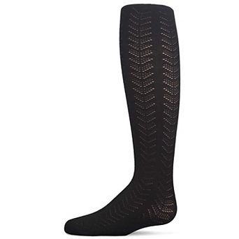 Girls Multi-Chevron Drop-Stitch Textured Cotton Blend Sweater Tights