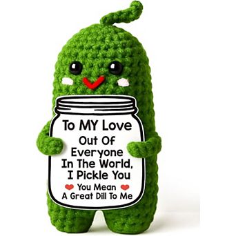 Valentines Day Gifts for Him Her Boyfriend Girlfriend, Handmade Crochet Pickle Valentines Gifts